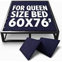 10mm Bunkie Board 60x76Queen Size Lightweight Design | Low Profile Bed Support, Breathable, Noise Minimizing, Moisture Resistant | Folding Box Support Board | Split Fully Assembled