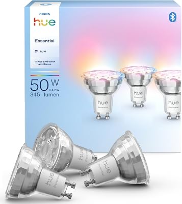 Philips Hue 3er-Pack Smart Spots, weiß und Ambiance, GU10, 345 lm, 3er-Pack, verstellbare Farb-LED, App-Steuerung