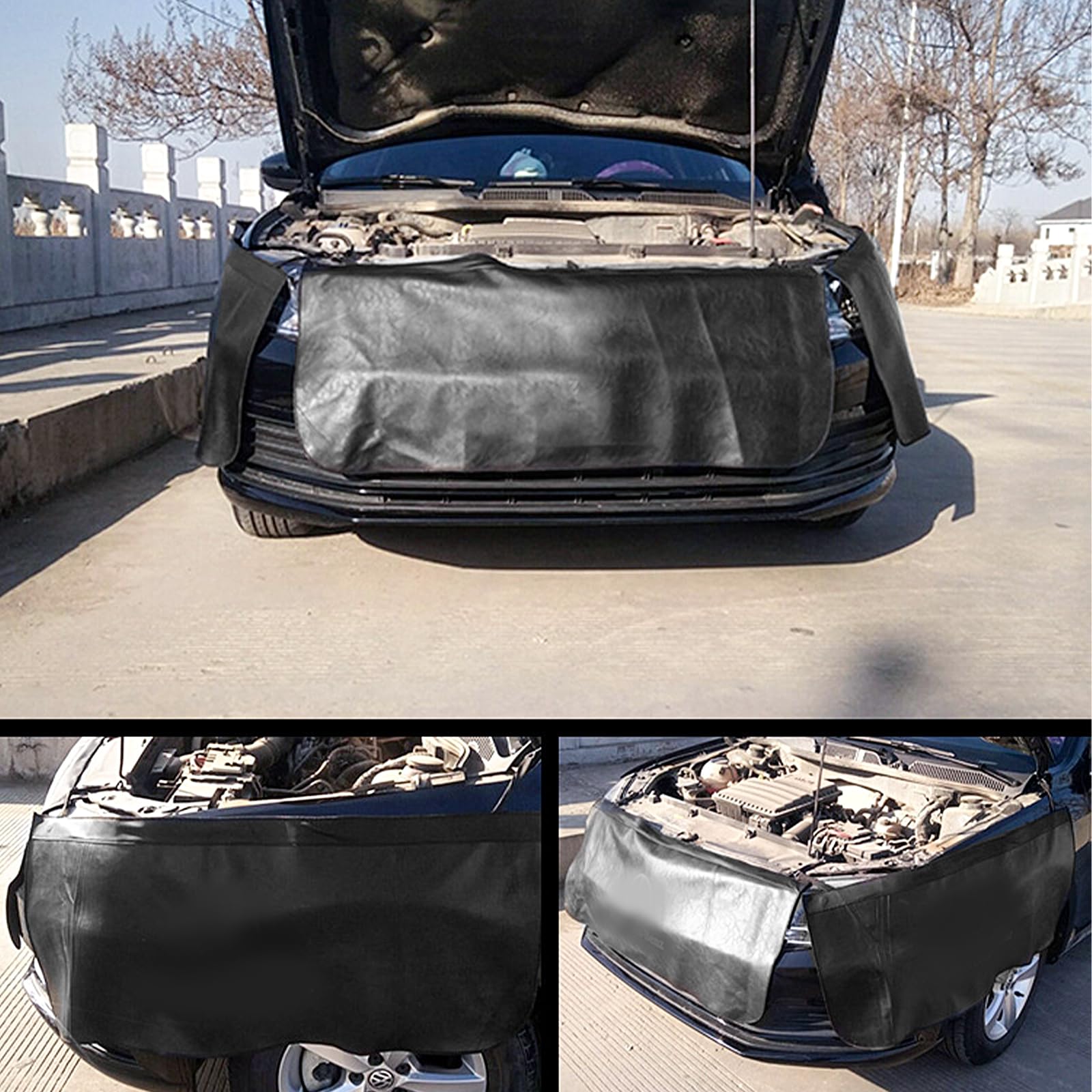 Rierousy Protective Mats For The Mudguard, 3-Piece Car Repair Mudguard Protector, Magnetic, Car Mudguard, Large Universal Format For Cars Or SUVs