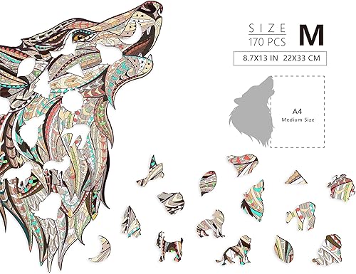 Miniatura 2 de Rompecabezas de madera, hermosos rompecabezas únicos con forma de animal familiar, 170 piezas, el mejor regalo para adultos y niños, colección