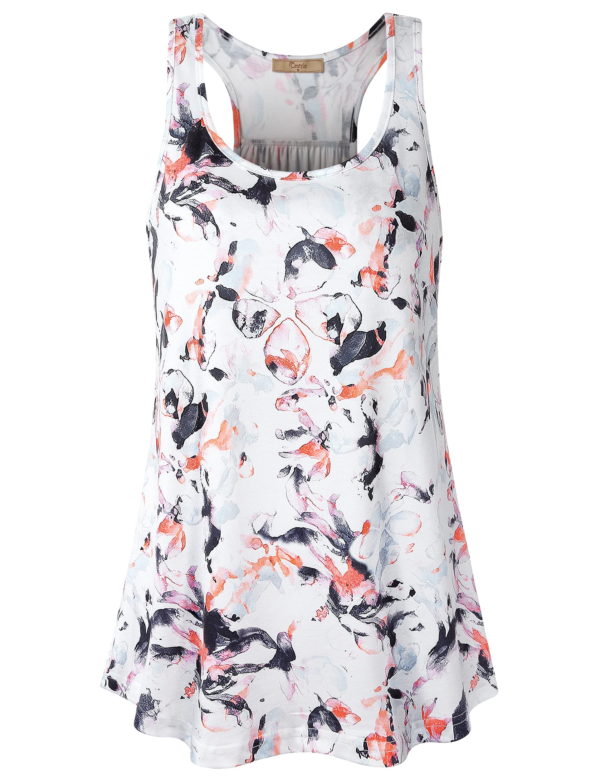 Cestyle Racerback Workout Tank Tops for Women Long Flowy Sleeveless Top