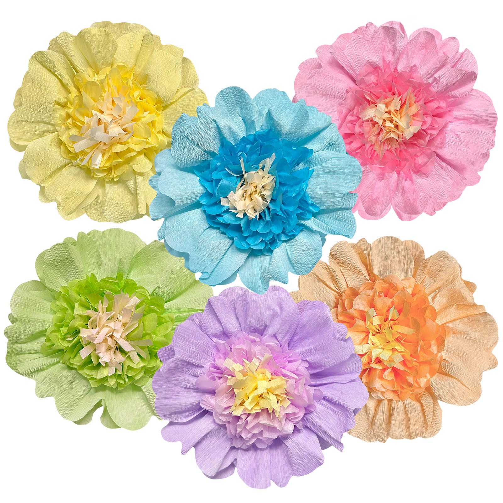 Fleurs géantes en crêpe pour votre décoration de fête de mariage