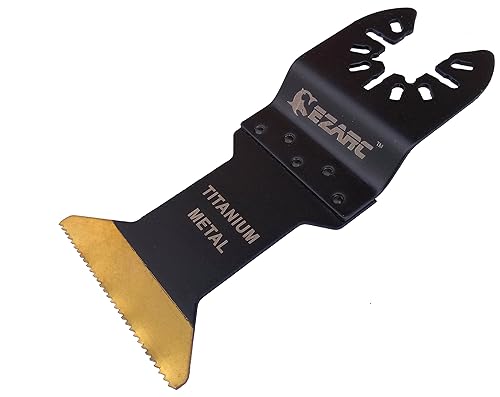 Miniatura 3 de EZARC Hoja oscilante de titanio multiherramienta para madera de metal paquete de 3 hojas de sierra oscilantes para cortar tornillos de clavo kits