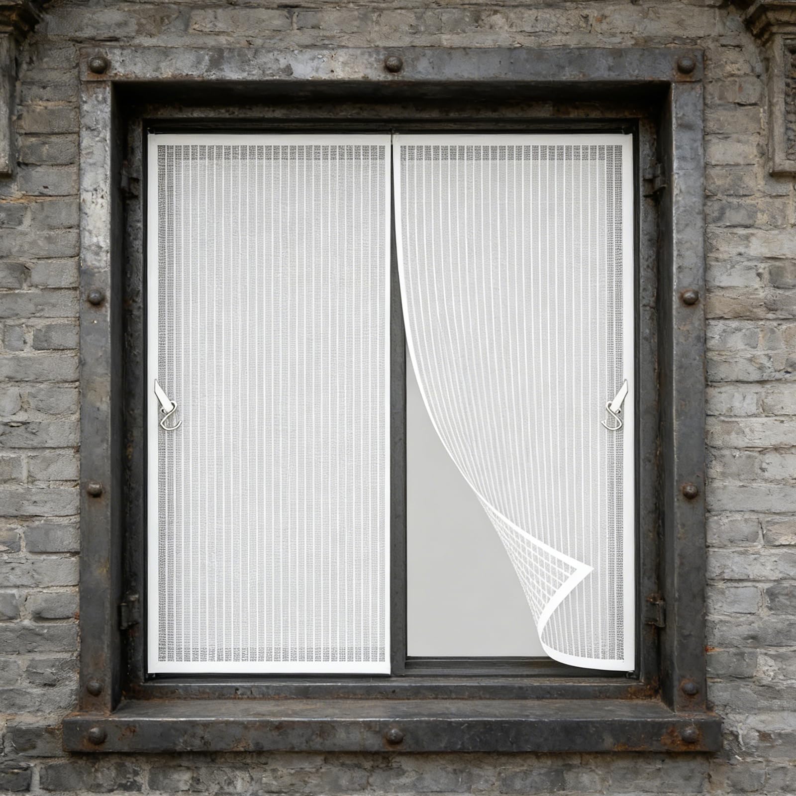 Moustiquaire fenêtre 145x145 cm aimantée blanche pour cadre de patio