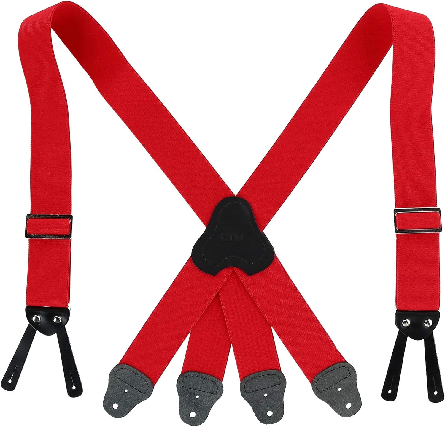 CTM Men's Elastic Button-End 2 Inch Fireman Suspenders