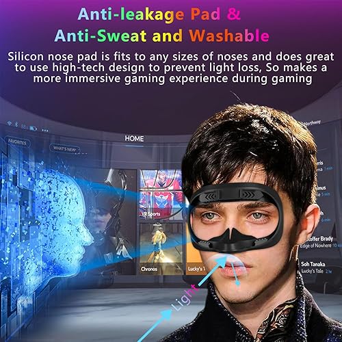 Miniatura 5 de Saqico Face Pad Replacement for Oculus Quest 2 - Comfortable PU Leather & Memory Foam VR Face Cushion - Anti-Sweat - Ergonomic Design - Compatible