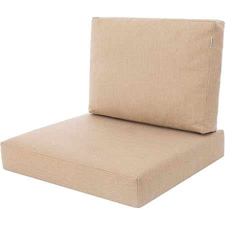 PillowPrim Sitzkissen Gartenmöbel 100x50cm - Beige & Wasserdicht