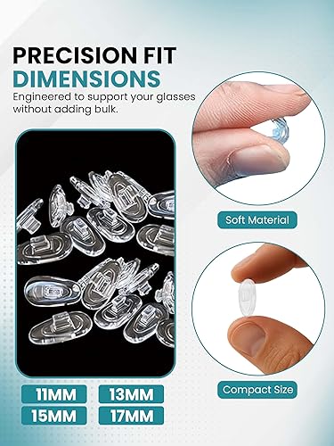 Miniatura 5 de Almohadillas nasales de silicona suave de grado premium, forma de lágrima "A", almohadillas para la nariz con clic o rosca, 4 tamaños diferentes,
