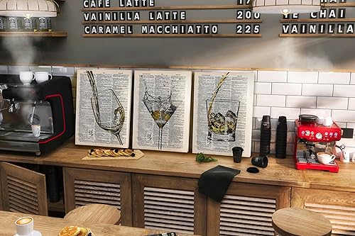 Miniatura 2 de Whisky Martini Copa de vino blanco retro diccionario arte arte arte impresiones artísticas impresiones artísticas enmarcadas para bar, club, salón,