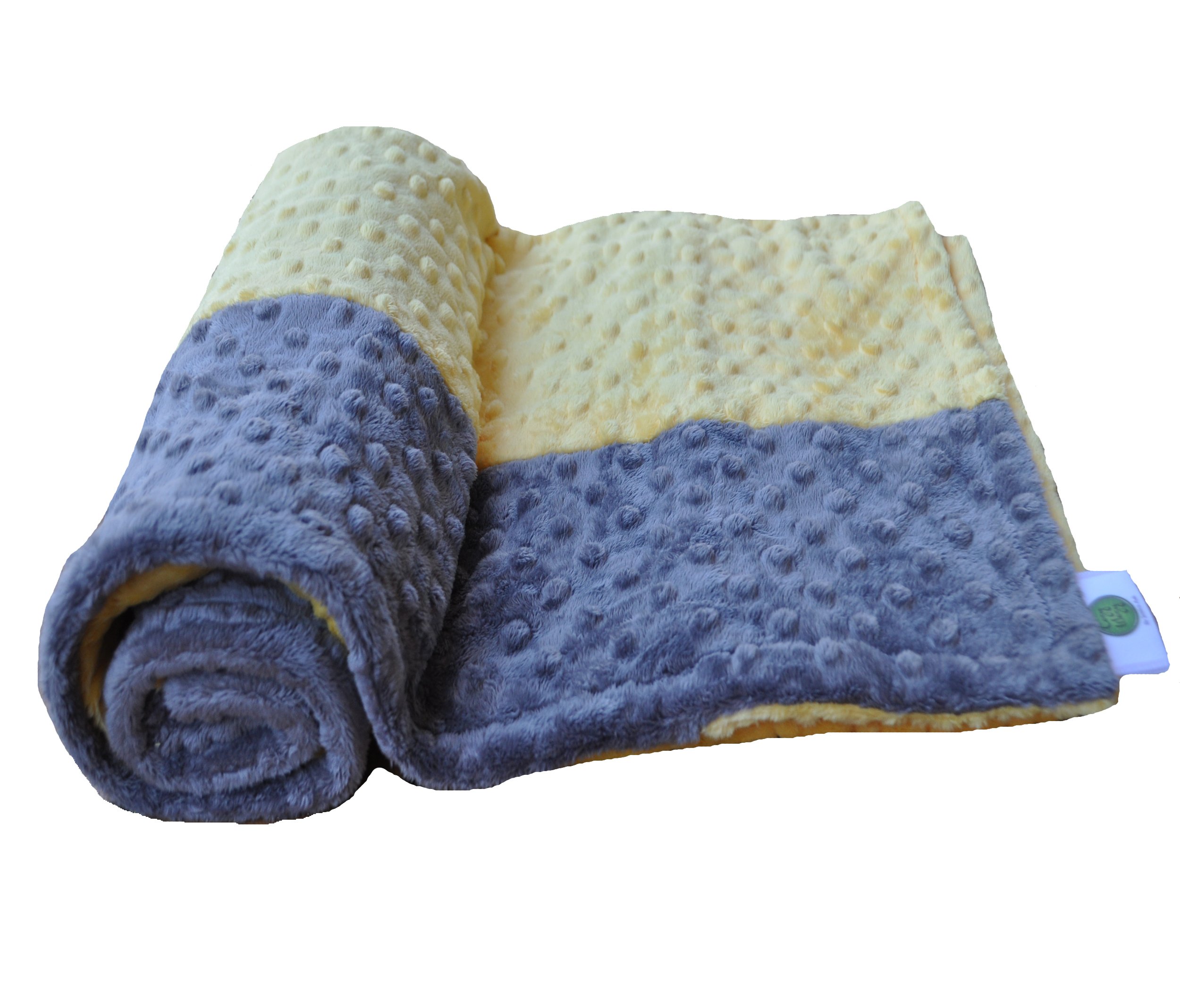 Signature Minky Baby Blanket, Sunshine Yellow/Charcoal Gray, 30" x 36"