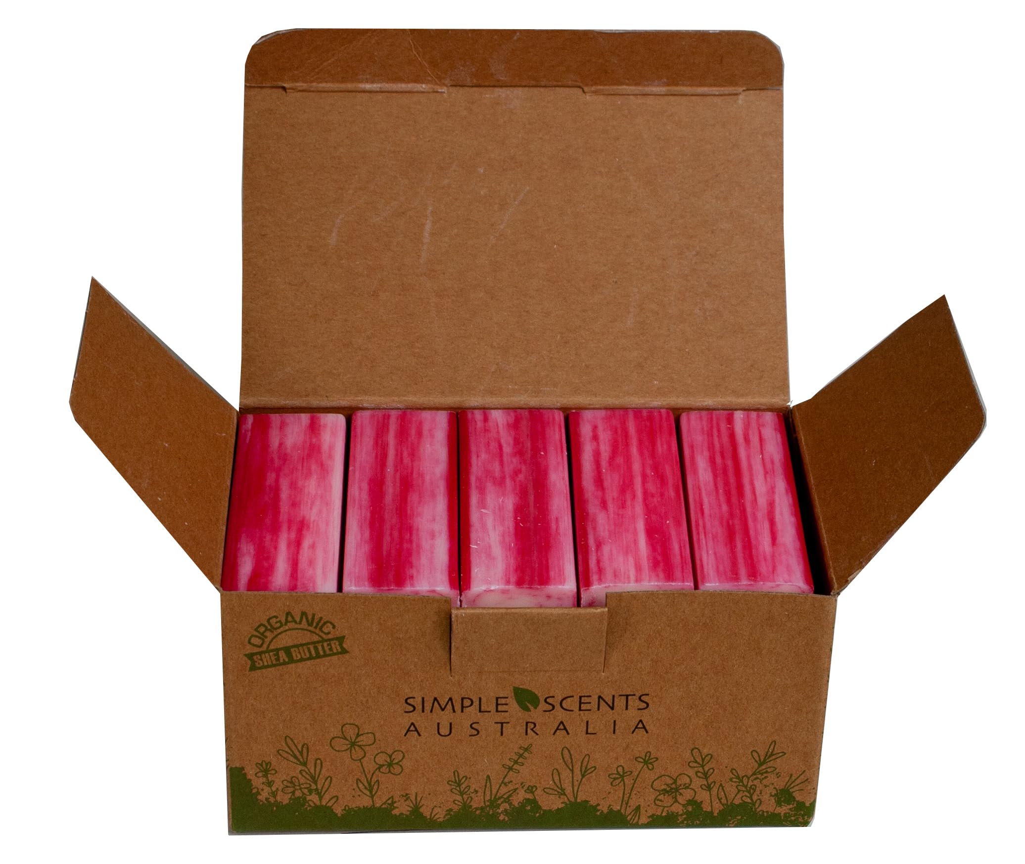 Simple Scents Australia Goats Milk and Berries Scented Natural Soap Bars (5 Bars), 3.5oz Moisturizing French Triple Milled Soap Bars Enriched with