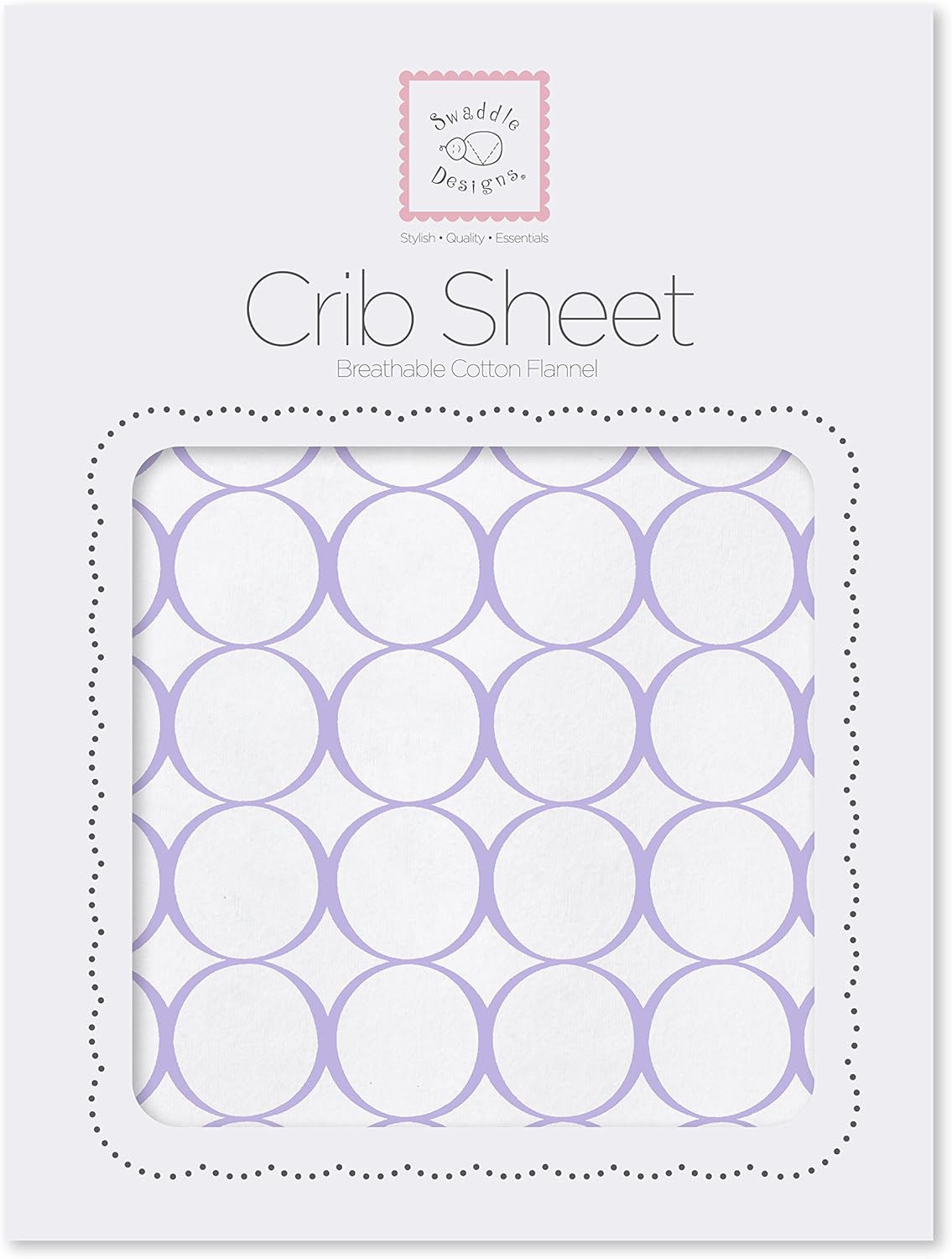 SwaddleDesigns Baby/Toddler Crib Sheet, Softest Cotton Flannel, Made in USA, SeaCrystal Mod Circles