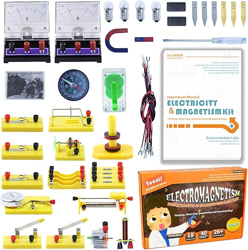 Teenii Kit de electricidad y magnetismo kit de experimentos de ciencia STEM para niños conjunto de aprendizaje de circuito de electromagnetismo