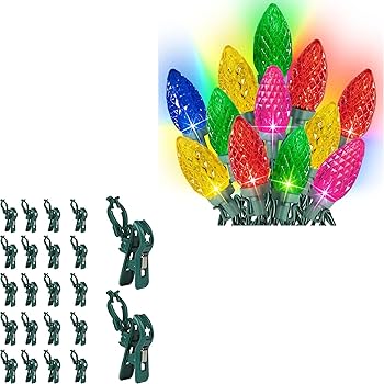 Amazon.com: Dazzle Bright 50 Pack C7 C9 Lights Spring Clips + 50