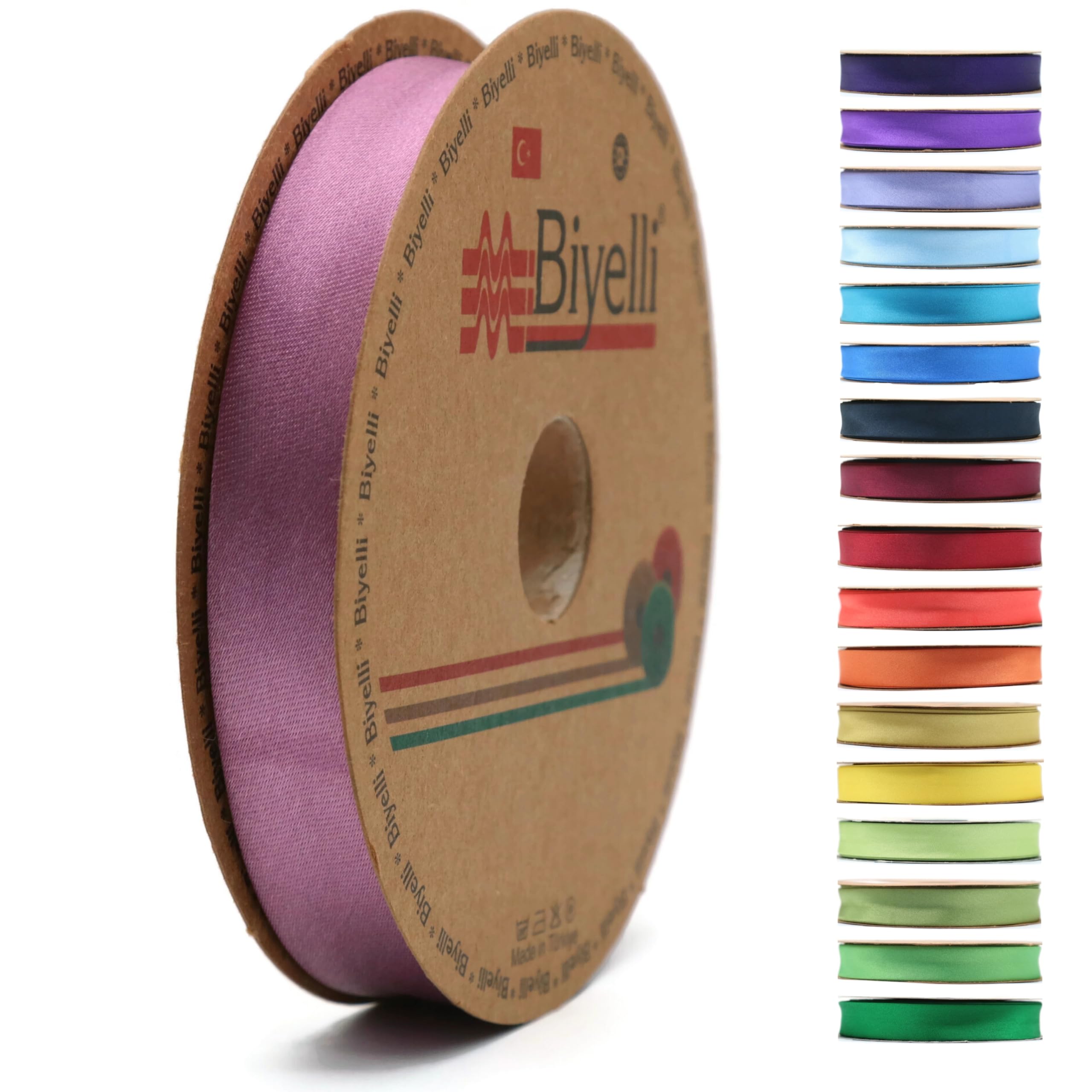 Fold Satin Bias Tape - 99+ Colors - 3/4 Inches Wide - 27 Yards - Fold Satin Binding Bias Ribbon Fabric Piping Bias Binding Tape for Sewing Clothing DIY (58. Purpleish) BYS58