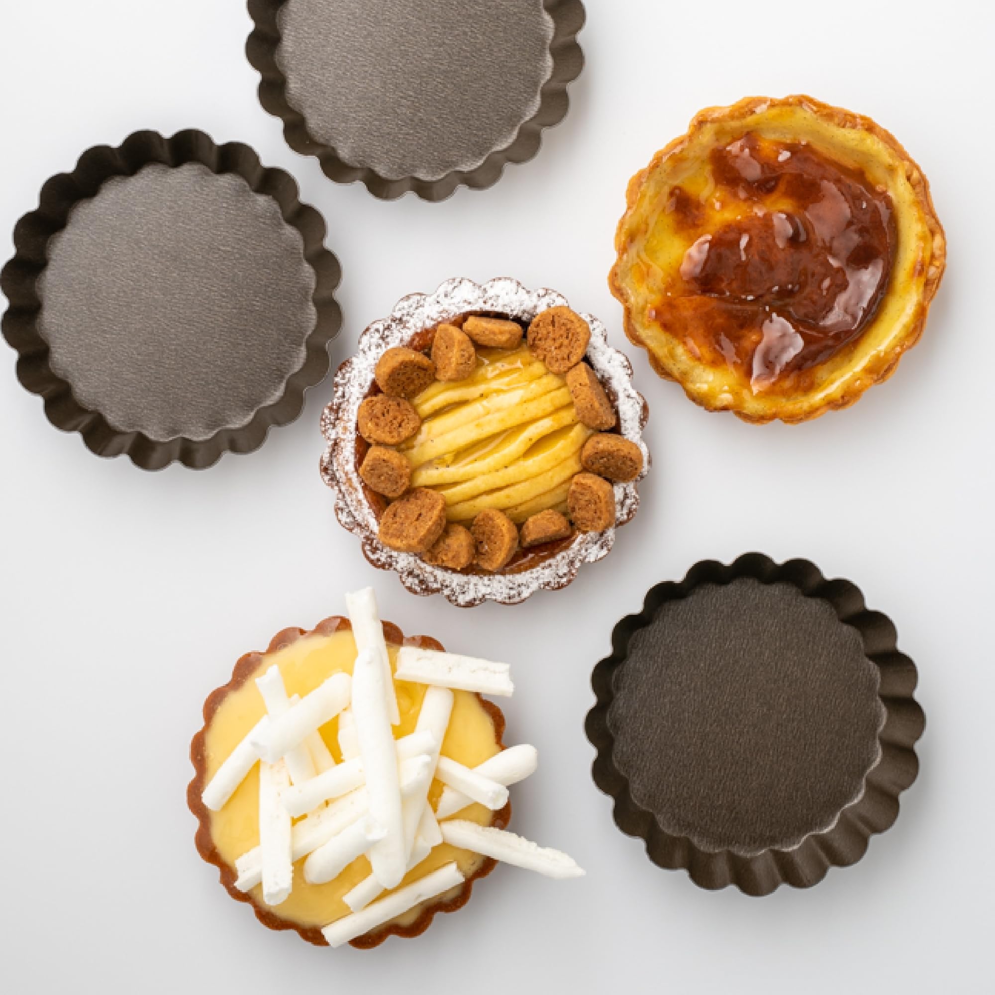 Gobel - Kit 1001 tartes - 1 Tourtière ronde cannelée Ø 28 cm - 6 Tartelettes rondes cannelées Ø 10 cm - 1 Pèle-pommes La Bonne Graine