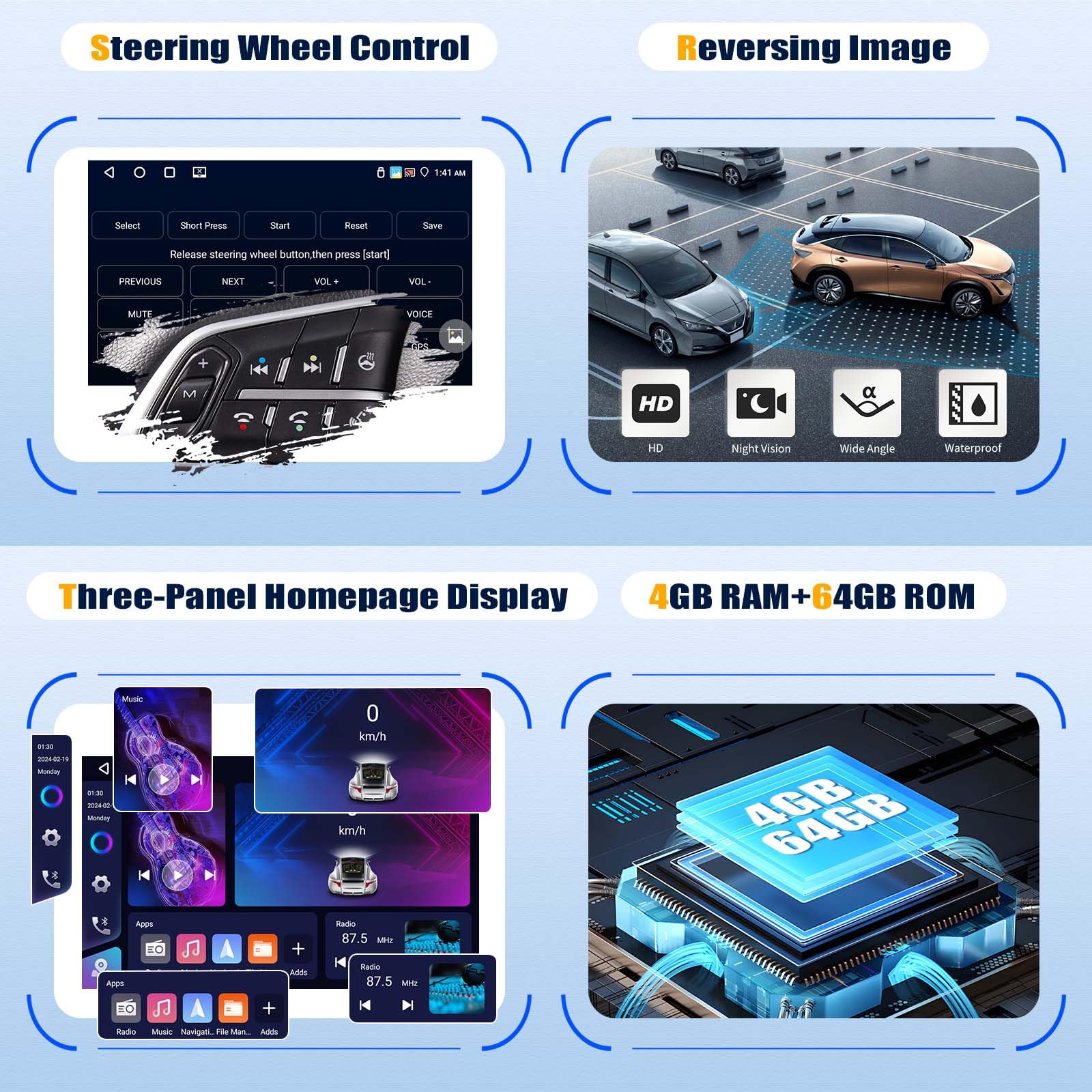 SIXTOP 4+64G Android 13 Autoradio für Renault Clio 3 2005-2014 Carplay Android Auto Autoradio Mit Bildschirm 9 Zoll mit Mirror Link Bluetooth FM RDS GPS WiFi SWC EQ+Rückfahrkamera & Mic