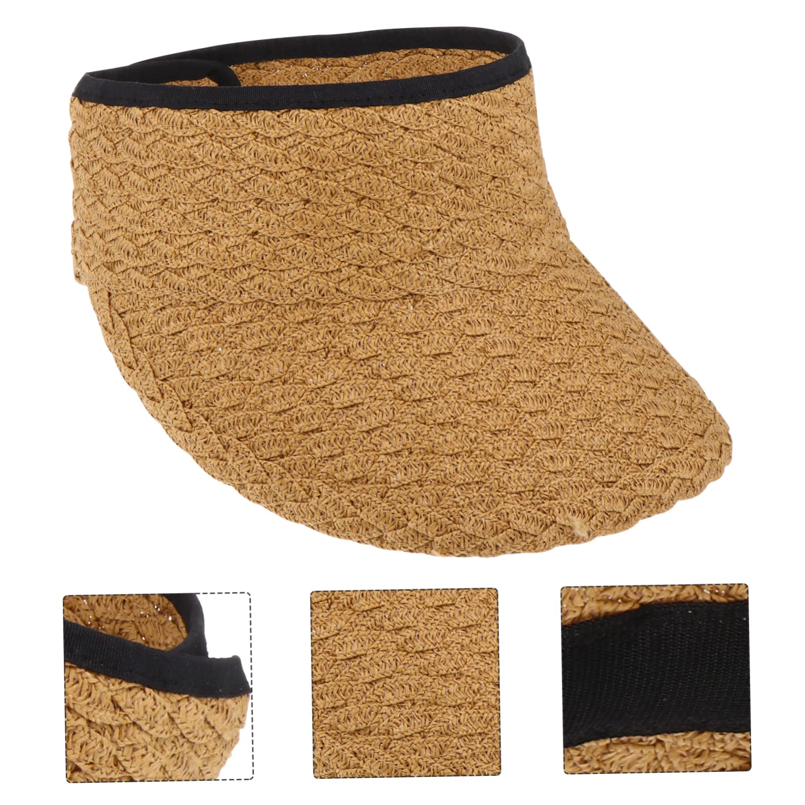 CALLARON Sombrero De Copa Vacío Bloquear Playa Plegable Hombres Sombrero para El Sol Sombrero De Pesca Arriba Borde Proteccion Sombrero para El Sol Reversible Tapa Khaki