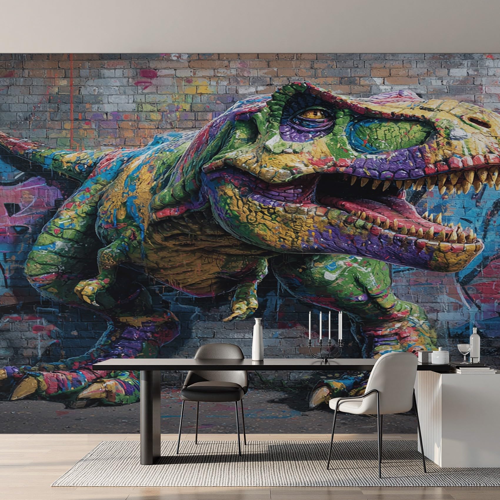 Generisch Vliestapete Graffiti Dinosaurier Tapete, 396x280 (B x H)