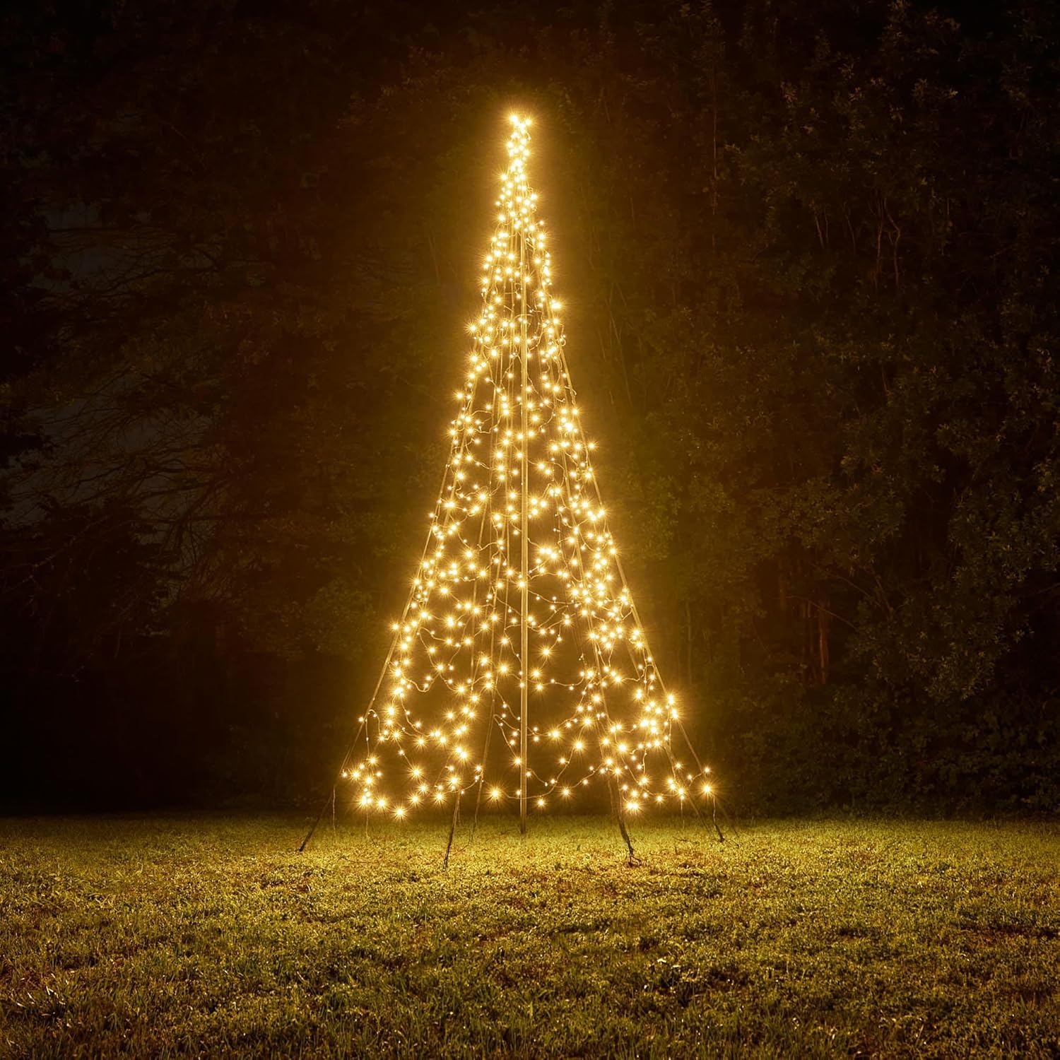 Fairybell LED-Weihnachtsbaum für draussen - 4 Meter - 640 LEDs - Weihnachtsbaum inklusive Mast - Warmweiss
