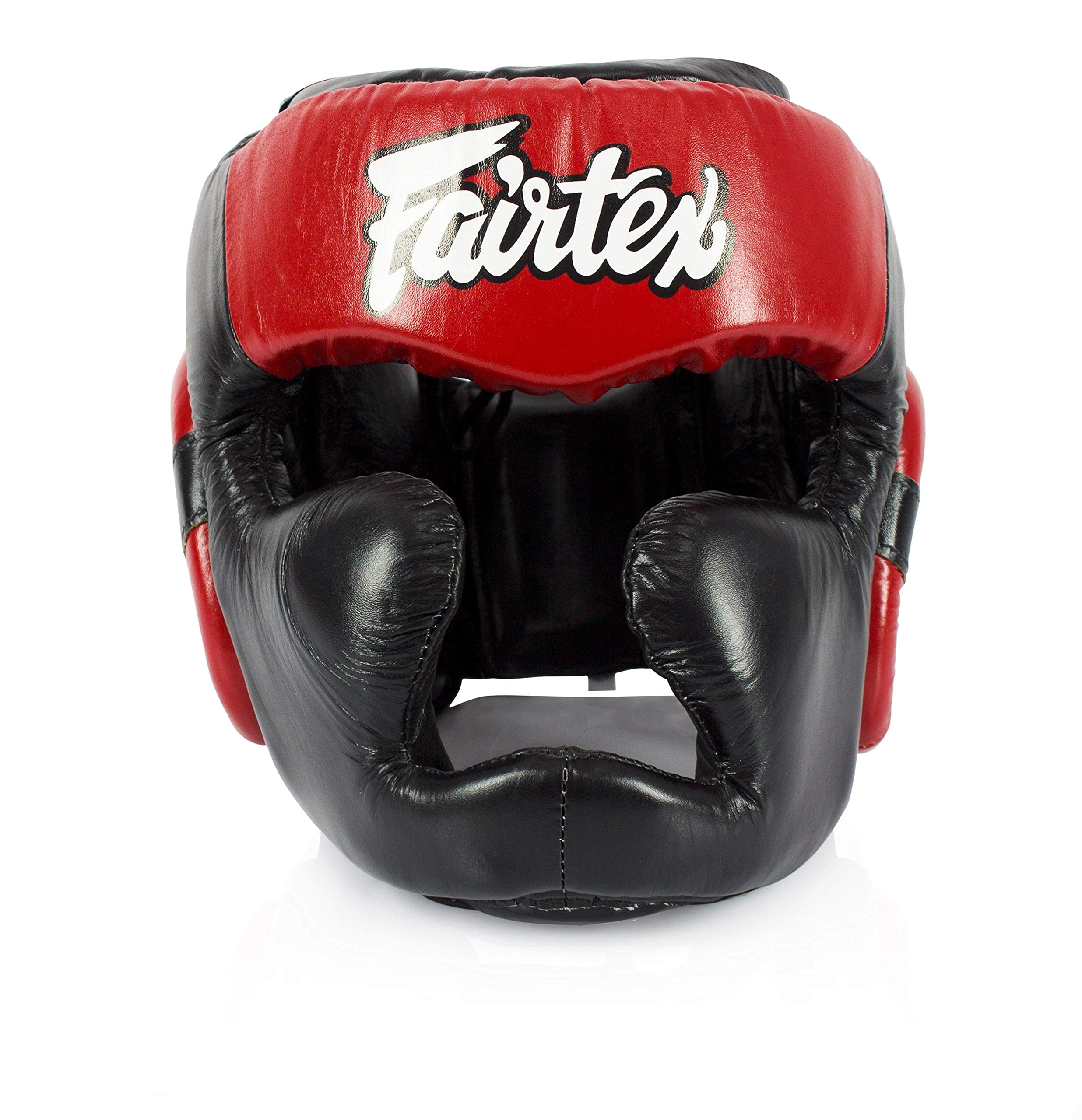 Fairtex Muay Thai & Boxing Headgear | Protective Sparring Head Guard with Adjustable Straps, Multi-Layer Padding, Enhanced Vision & Coverage