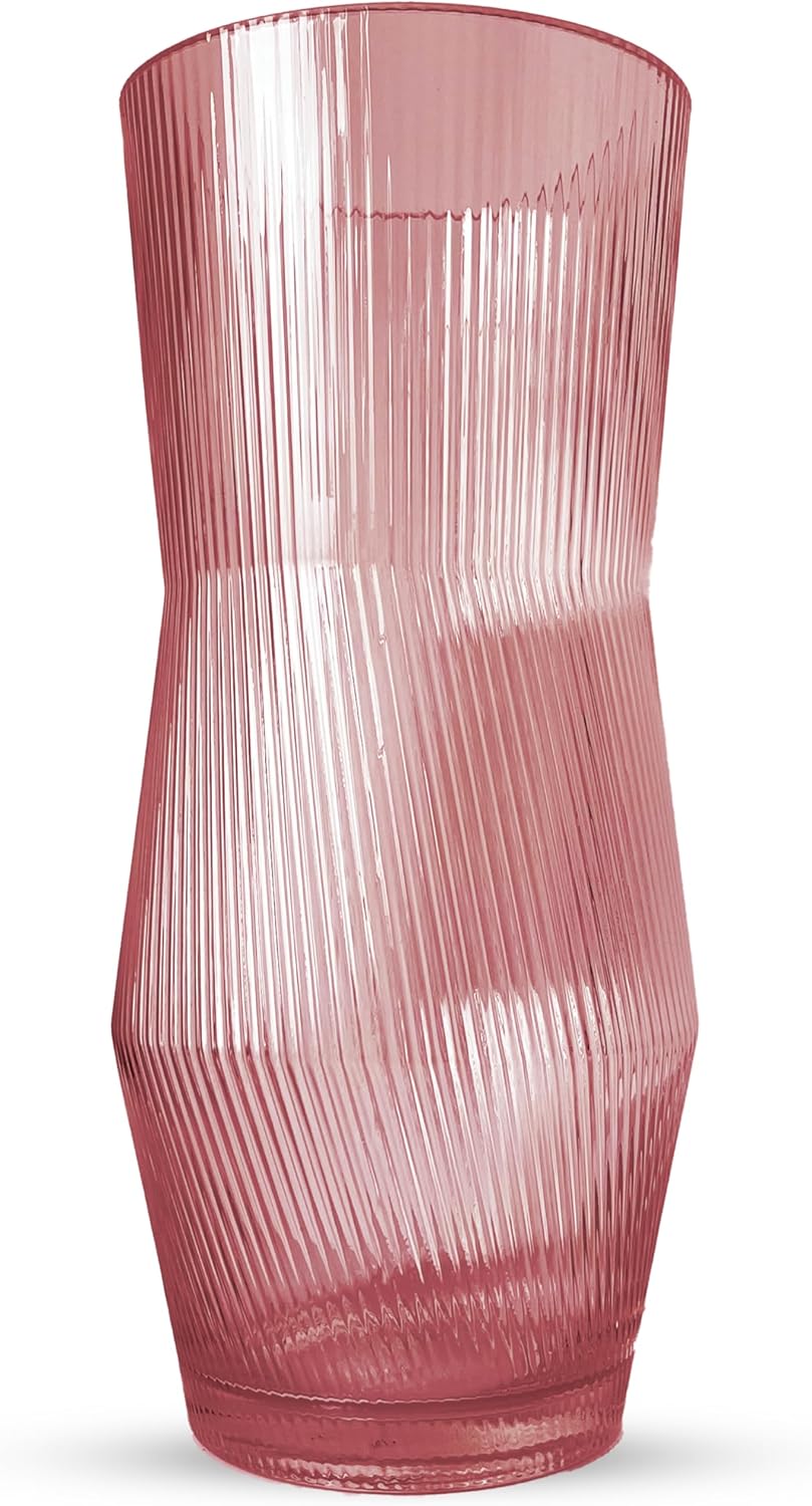 Greenline Goods Ribbed Flower Vase with Rounded Bottom