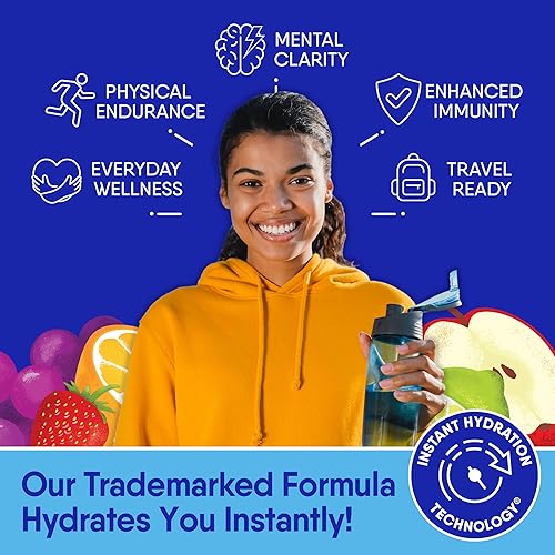 Vista 3 de GoHydrate Paquetes de Polvo de Hidratación Instantánea - Mezcla de Bebida de Electrolitos Baja en Sodio - Apoyo de Hidratación Natural, Polvo
