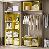 Vista 5 de AWTATOS Organizador de almacenamiento de cubos, estantes de cubos de almacenamiento, organizadores de armario de 16 cubos y almacenamiento