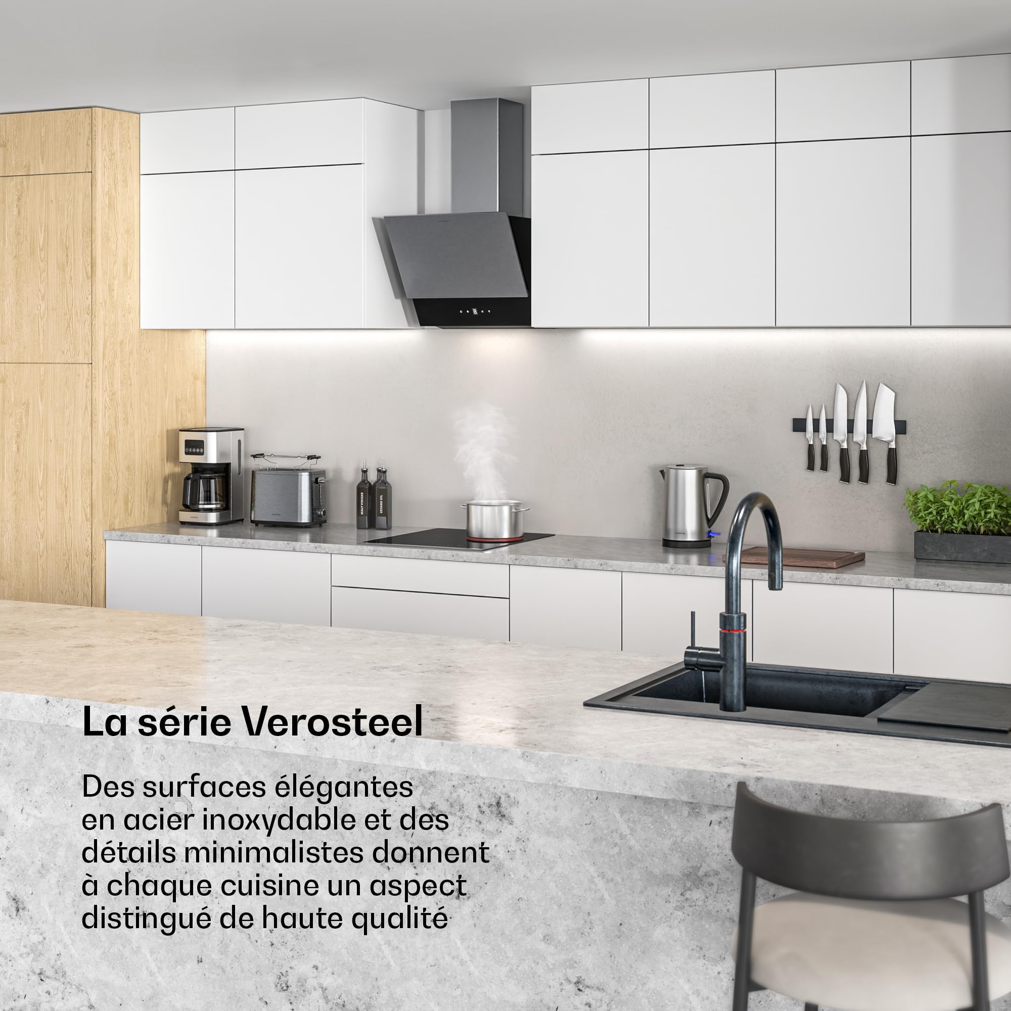 Klarstein Verosteel Plaque Vitrocéramique 45 cm - 3 Zones Dont Ovale, 5000 W, Curseur Tactile, Minuterie, Sécurité Enfants, Verre Facile à Nettoyer - Table de Cuisson Vitrocéramique Moderne