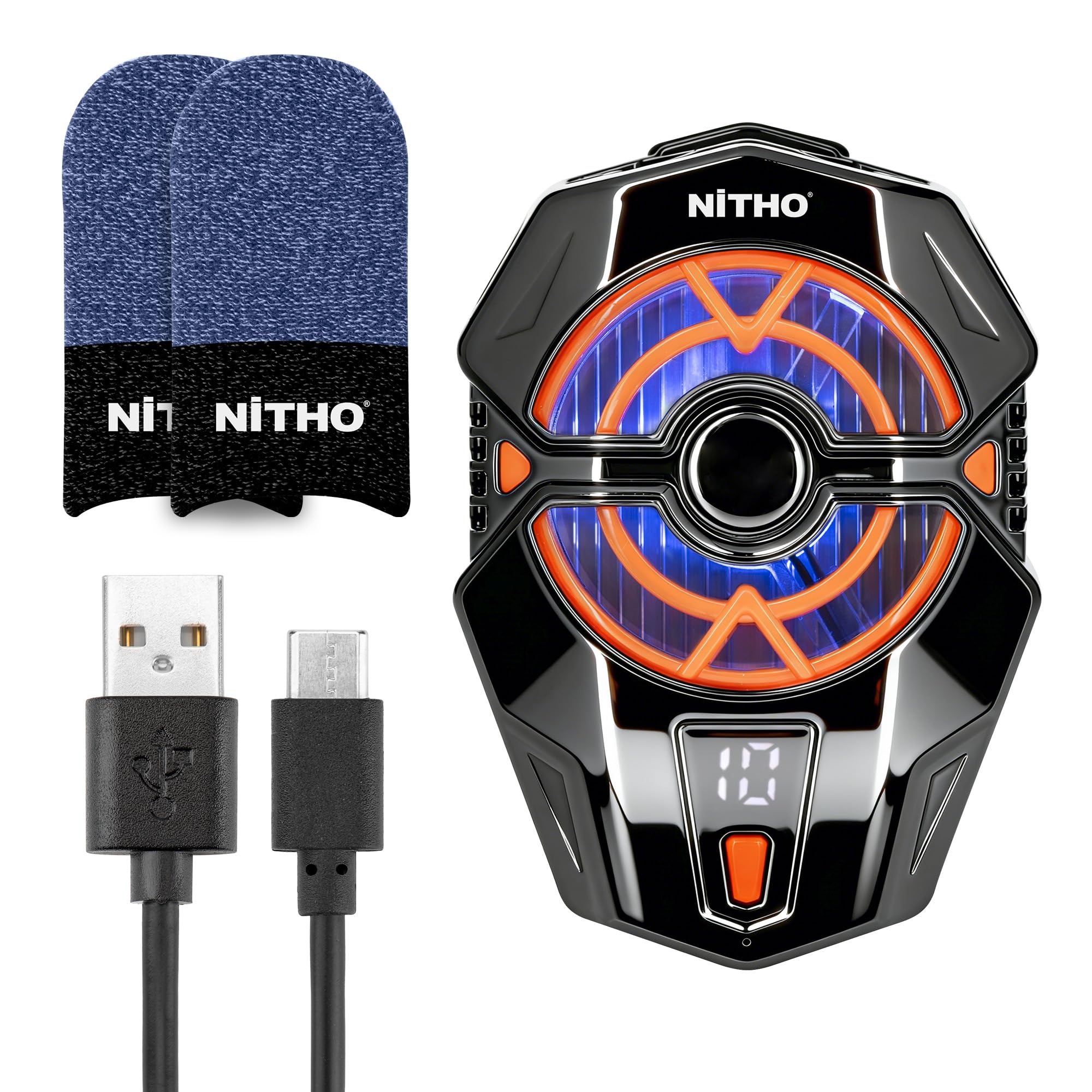 NiTHO Artic PRO Mobile Phone Cooler for Gaming with Finger Sleeves Kit, Semiconductor Cooling Fan, Ice Blue Light, 3 Cooling Levels, Fast Cooling, Clamp Mounting, Type-C Powered, for Android & iPhone-image-14