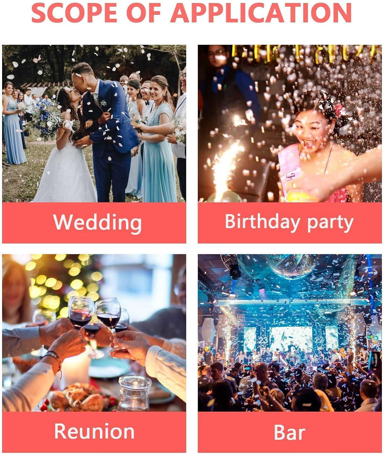 10 Cannoni Spara Coriandoli Biodegradabili - Per Matrimoni, Compleanni, Feste, Colore Rosa - Foto 9