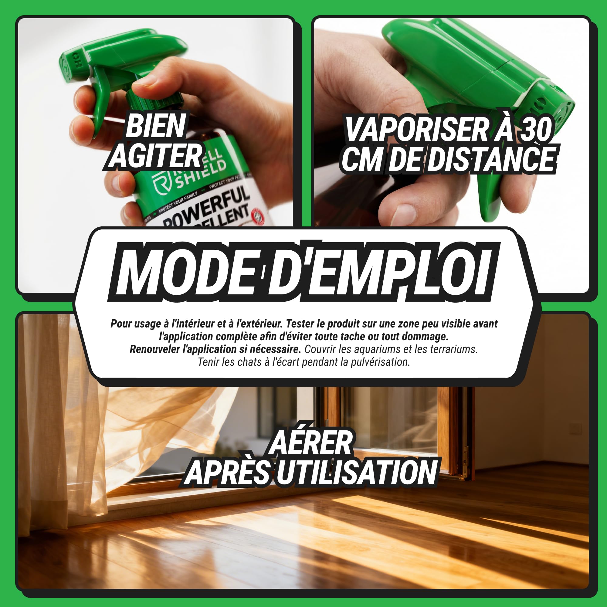 RepellShield® Spray Anti Fourmis Maison Intérieur et Extérieur - Barrière Répulsive à Base de Plantes pour Cuisine, Jardin, Portes et Fenêtres - Extrait de Chrysanthème - sans Tache ni Résidu, 250ml