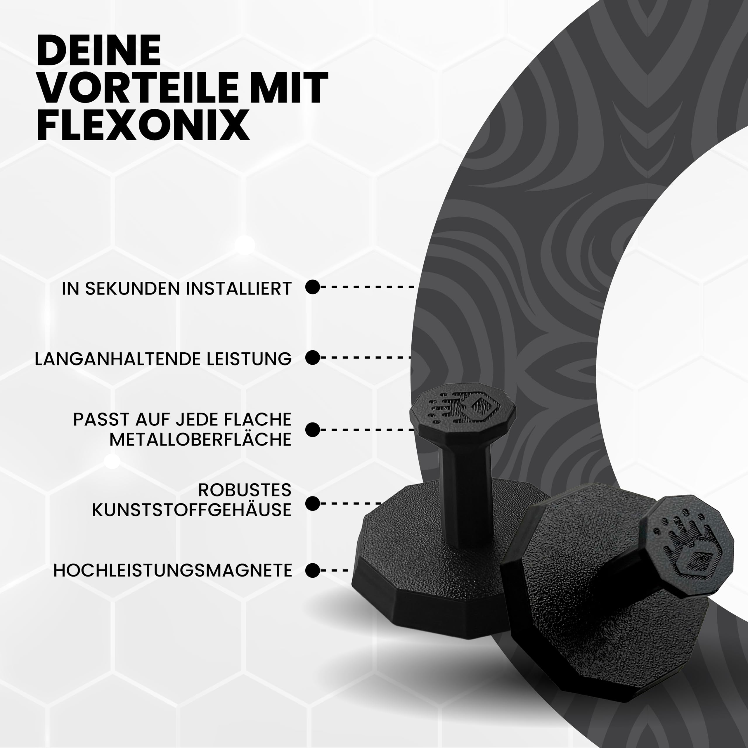 Magnetischer Pistolenhalter für Kurzwaffen – Starker Waffenmagnet für Waffenschrank & Tresor – Universal Halterung für Pistolen – Sicher, platzsparend, Made in Germany – 2-teiliges Set