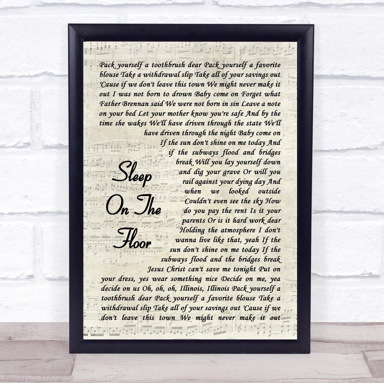 #The #Lumineers #Sleep #On The Floor Vintage Script Song Lyric Poster Wall Art Home Decor Gifts for Lovers Painting