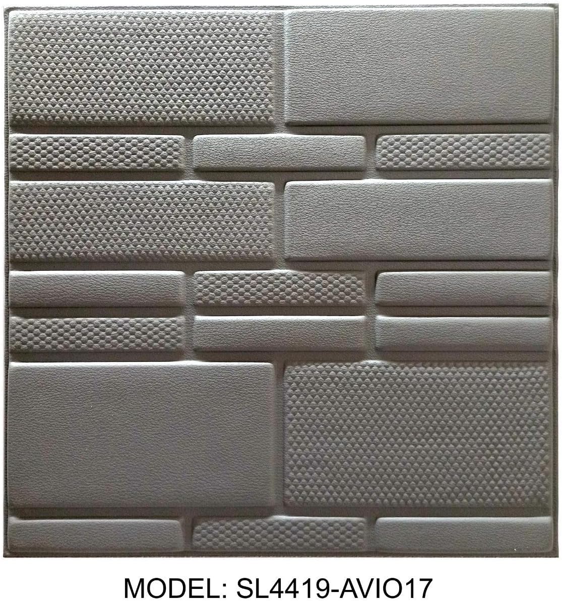 Silfra 3D Leather Panels/Tiles for Rich and Luxuries Look Model: SL4419AV17 (Multicolour, 400 X 400 mm)