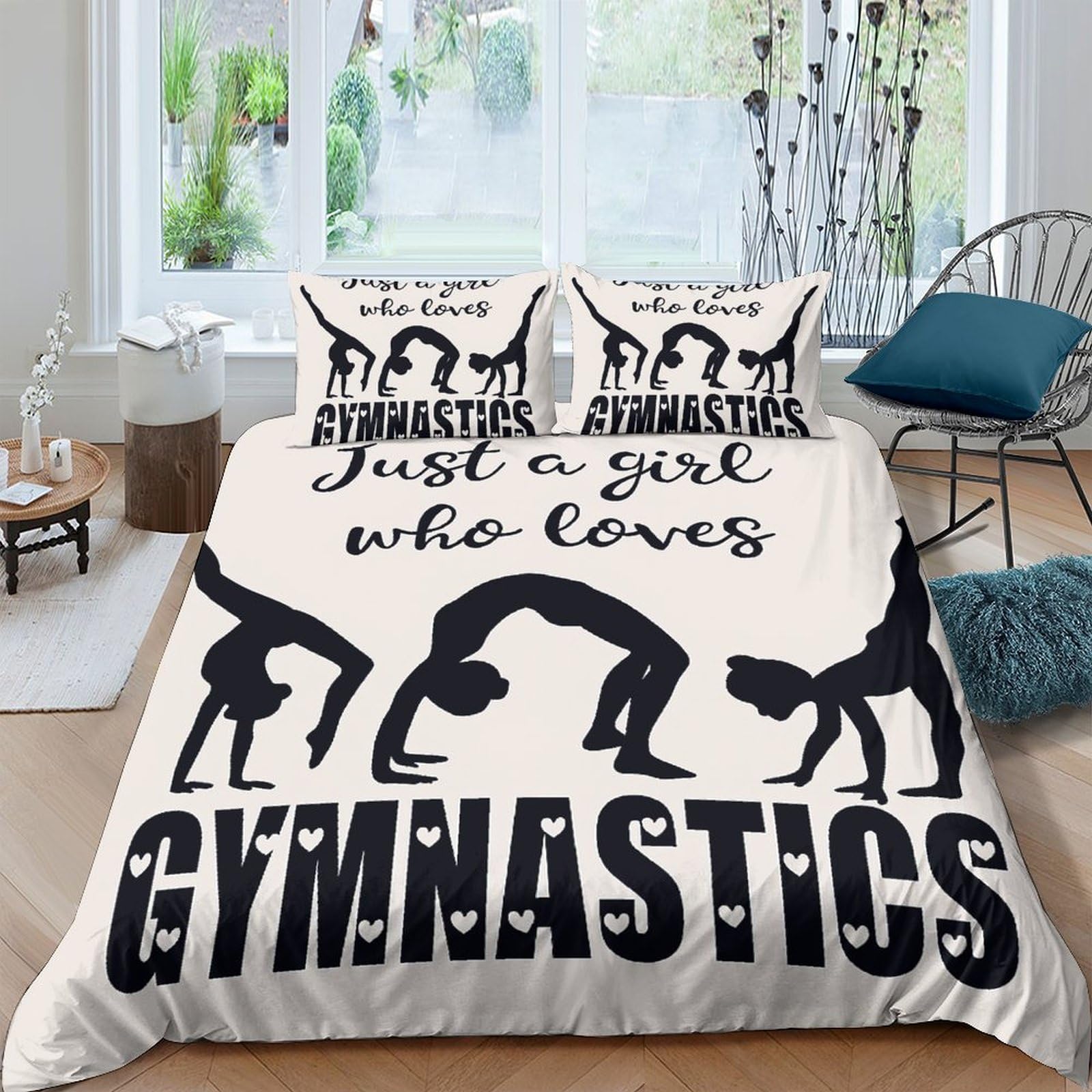 Ctjqhvkz Style-5 3D Printed Gymnastics Silhouette Fitted Sheet Microfiber Soft Anti-Slip Bed Cover For Bedroom Dorm Decor Machine Washable Single（135X200cm）