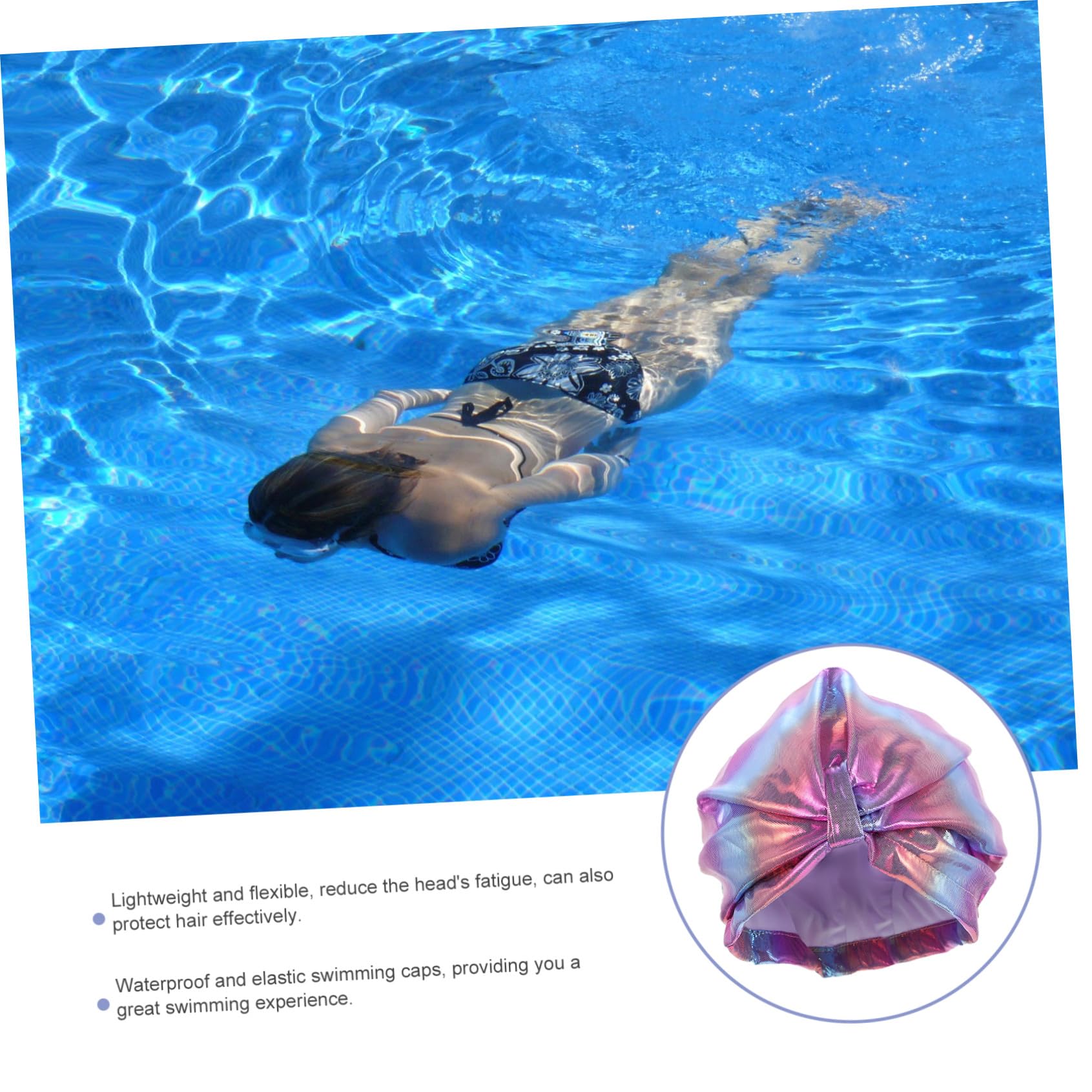 Kisangel 2 Uds Gorro De Natación Hijab para Niñas Gorro De Natación para Mujeres Gorro De Baño para Adultos Gorro De Baño para Niñas Gorro De Baño Nailon Violeta Gorro De Natación Cubierta