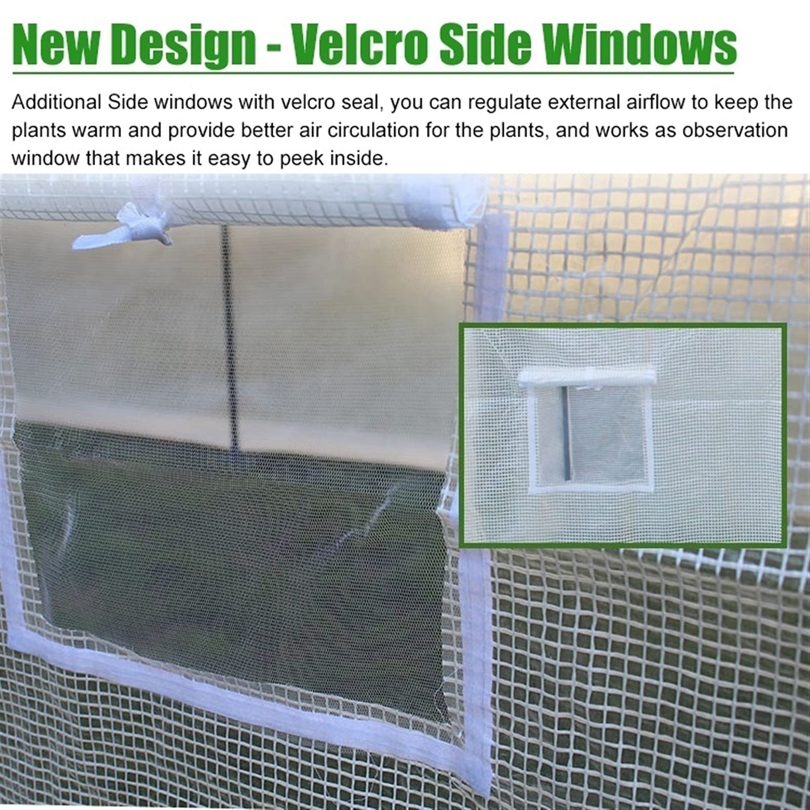 Serra da Balcone Giardino Fuori da casa verde con struttura in metallo resistente, Grande Passeggiata nel Polytunnel della serra 2m / 3m / 4m / 5m / 6m di lunghezza, Giardino della pianta del pomodoro