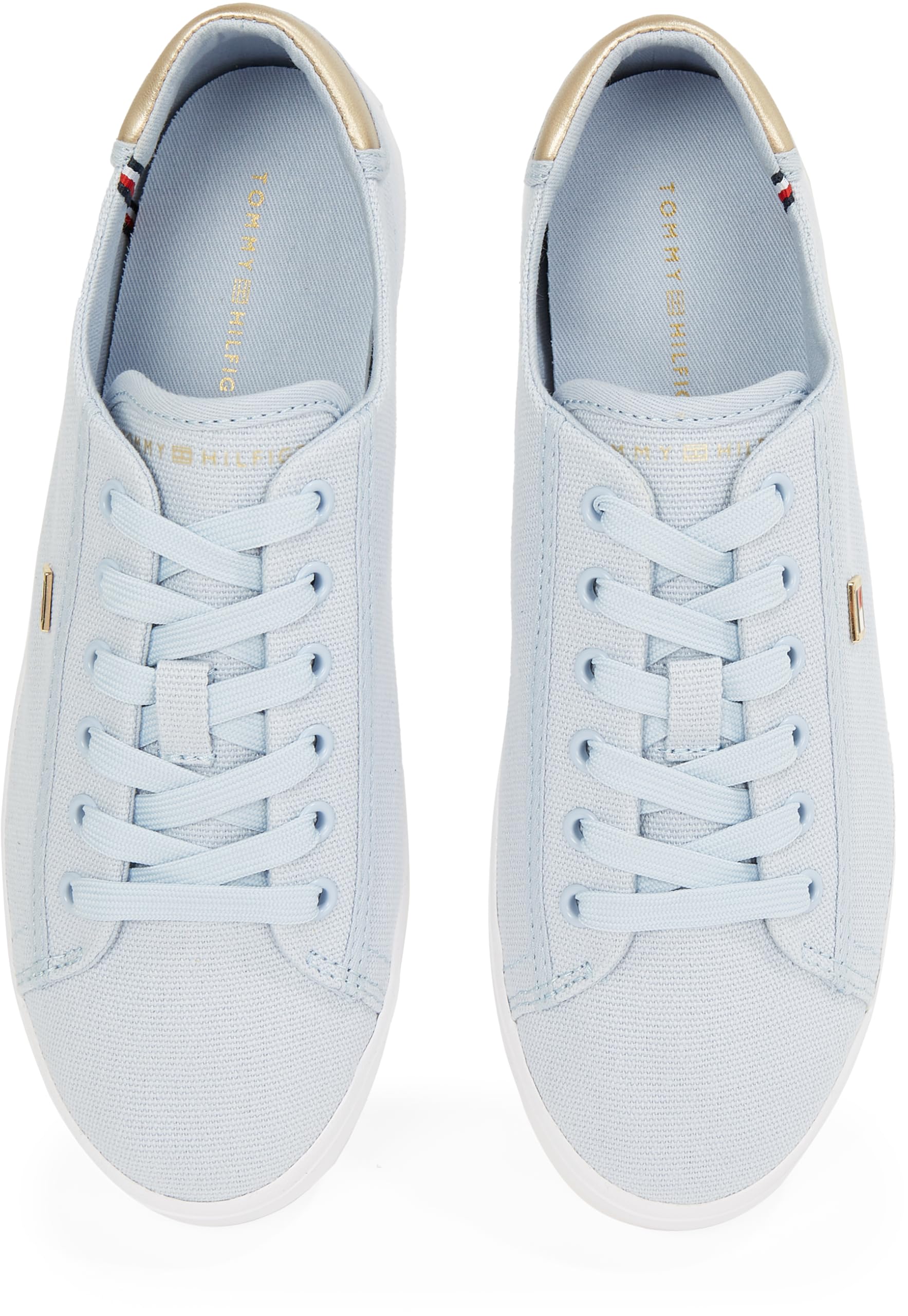 Tommy Hilfiger Donna Sneakers Vulcanizzate Canvas Lace Up Eleganti