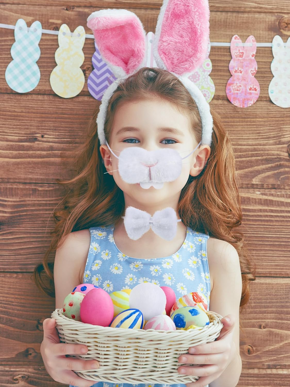 Norme Easter Bunny Costume Accessories Set Bunny Nose Tail Tie and Ears for Easter Party Cosplay Supplies - Image 6