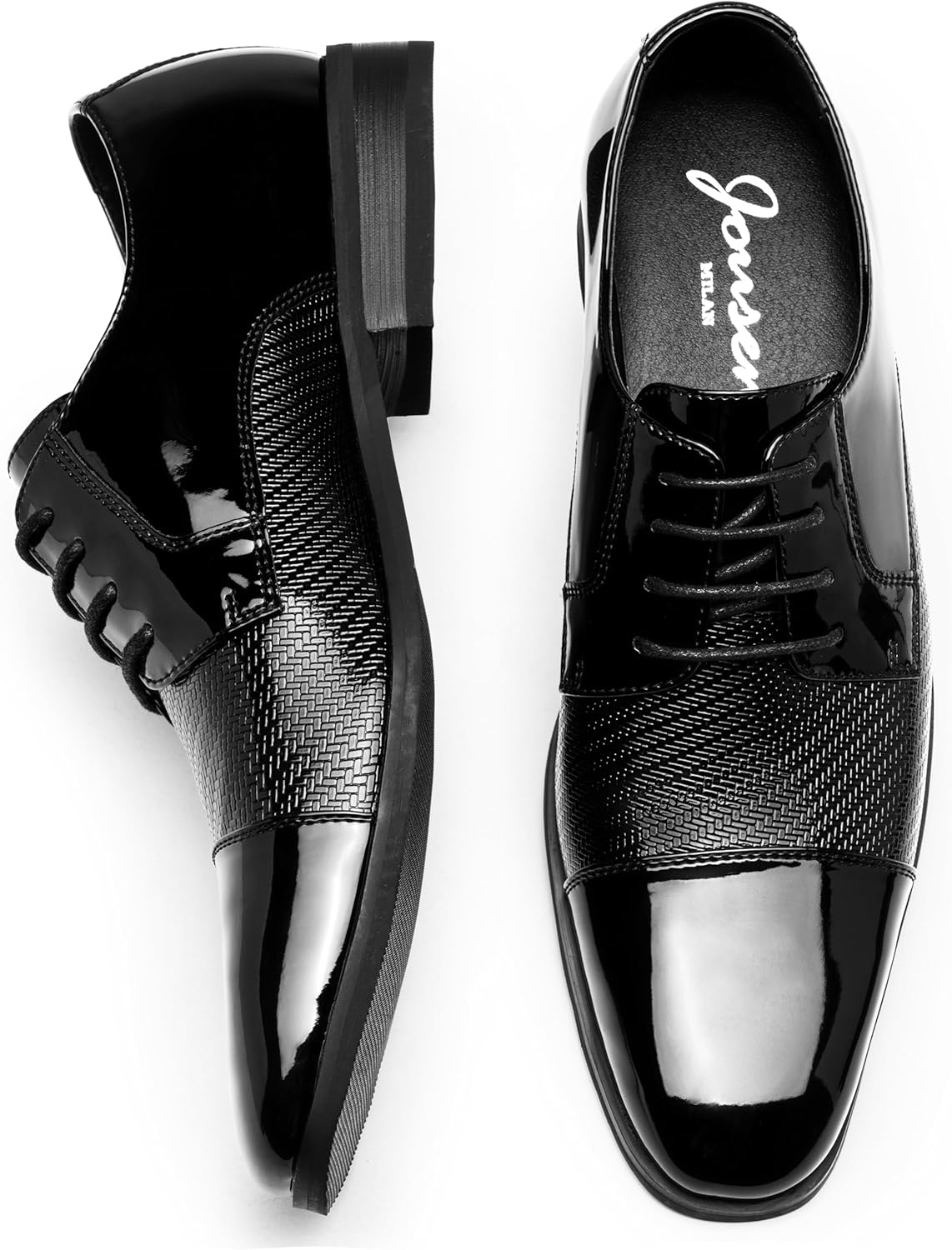 Jousen Mens Dress Shoes Tuxedo Patent Oxford Classic Comfortable Dress Shoes for Men - Image 7