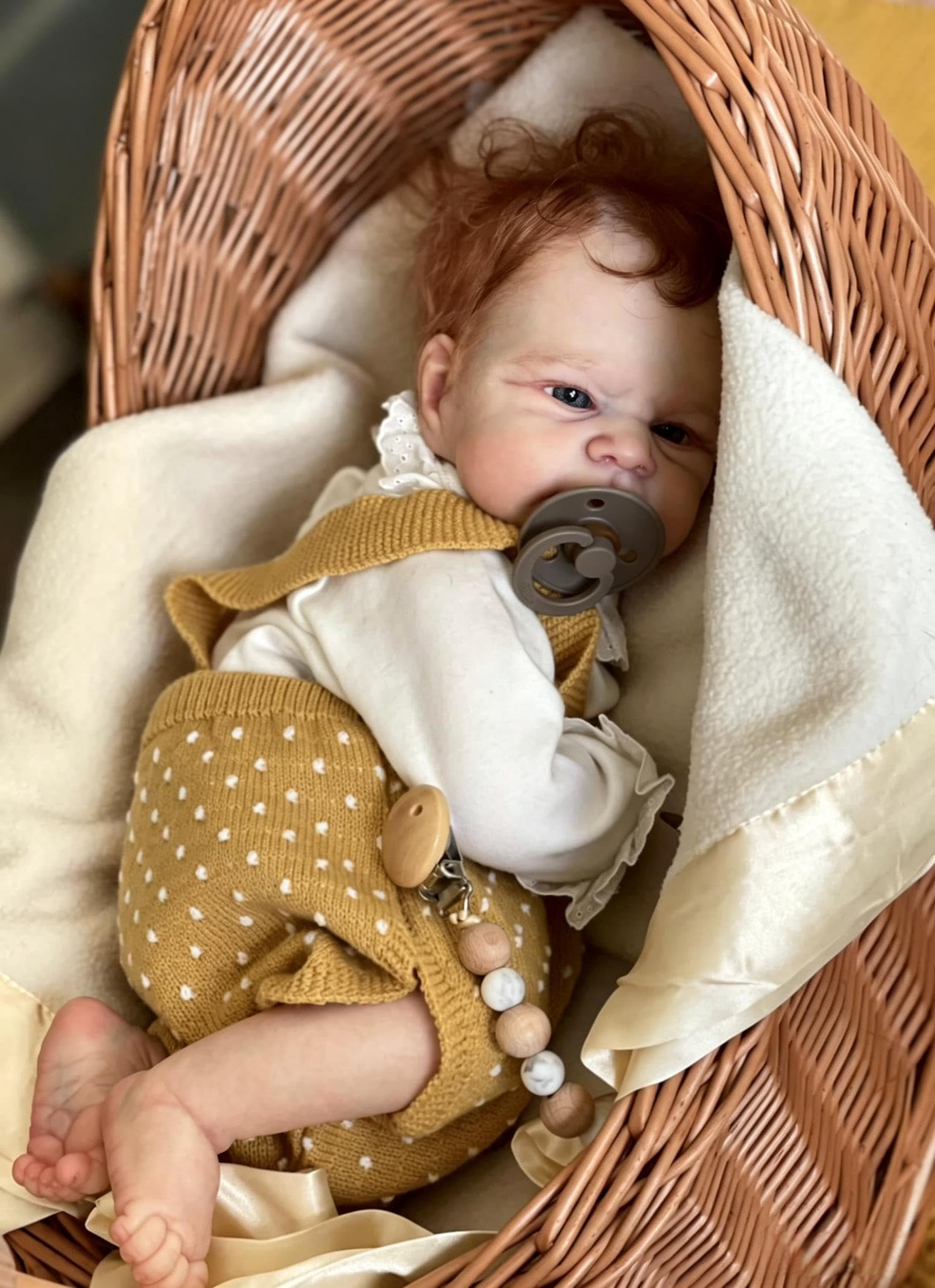 RXDOLL Urocze lalki Reborn Baby Dolls silikonowe na całe ciało, winylowe, wodoodporne, realistyczne lalki dla niemowląt, które wyglądają jak prawdziwe życie, z zabawką do karmienia dla dzieci w wieku