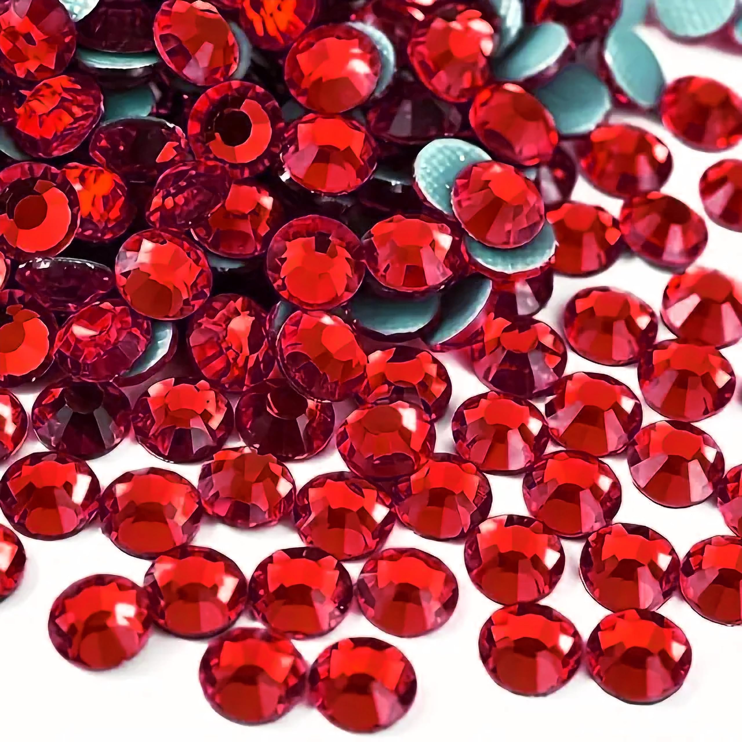 INDIKONB Round Resin Rhinestones for Craft, Embroidery, Jewellery Making | Sparkling Flat Stone Embellishments for DIY Projects (Red 5MM)-image-42