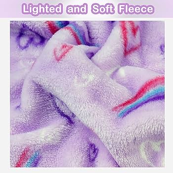 softan Rainbow Blanket for for Girls, Soft Cozy Flannel Kids