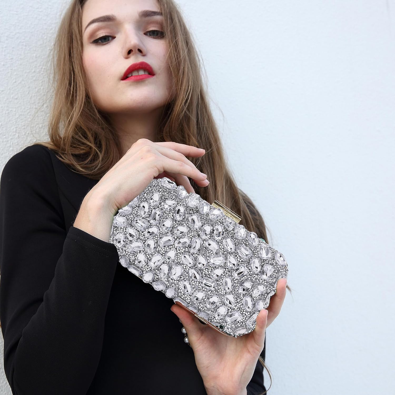 Milisente Clutch Purses For Women Crystal Clutches Evening Bags Gemstone Clutch Purse For Wedding Formal - Image 2