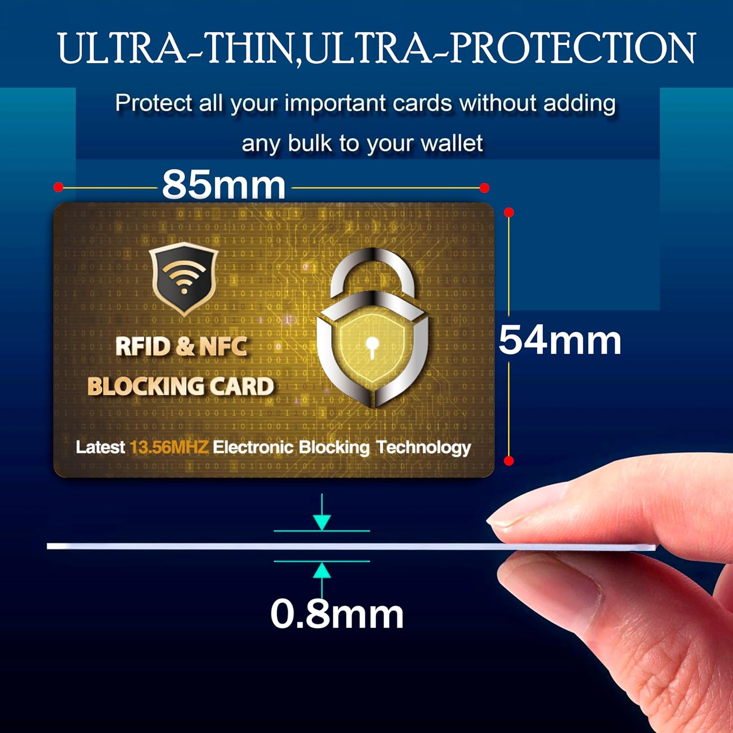 SaiTech IT 5 Pack RFID Blocking Card for Credit Debit ID Card, Golden PL image 2