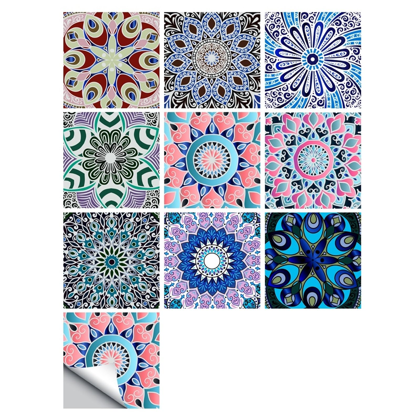 EJvkrbtx Matte Floor Tile Stickers Multicolor 10pcs 10x10cm,15x15cm,20x20cm(Color 9,10cmX10cmX10pcs)