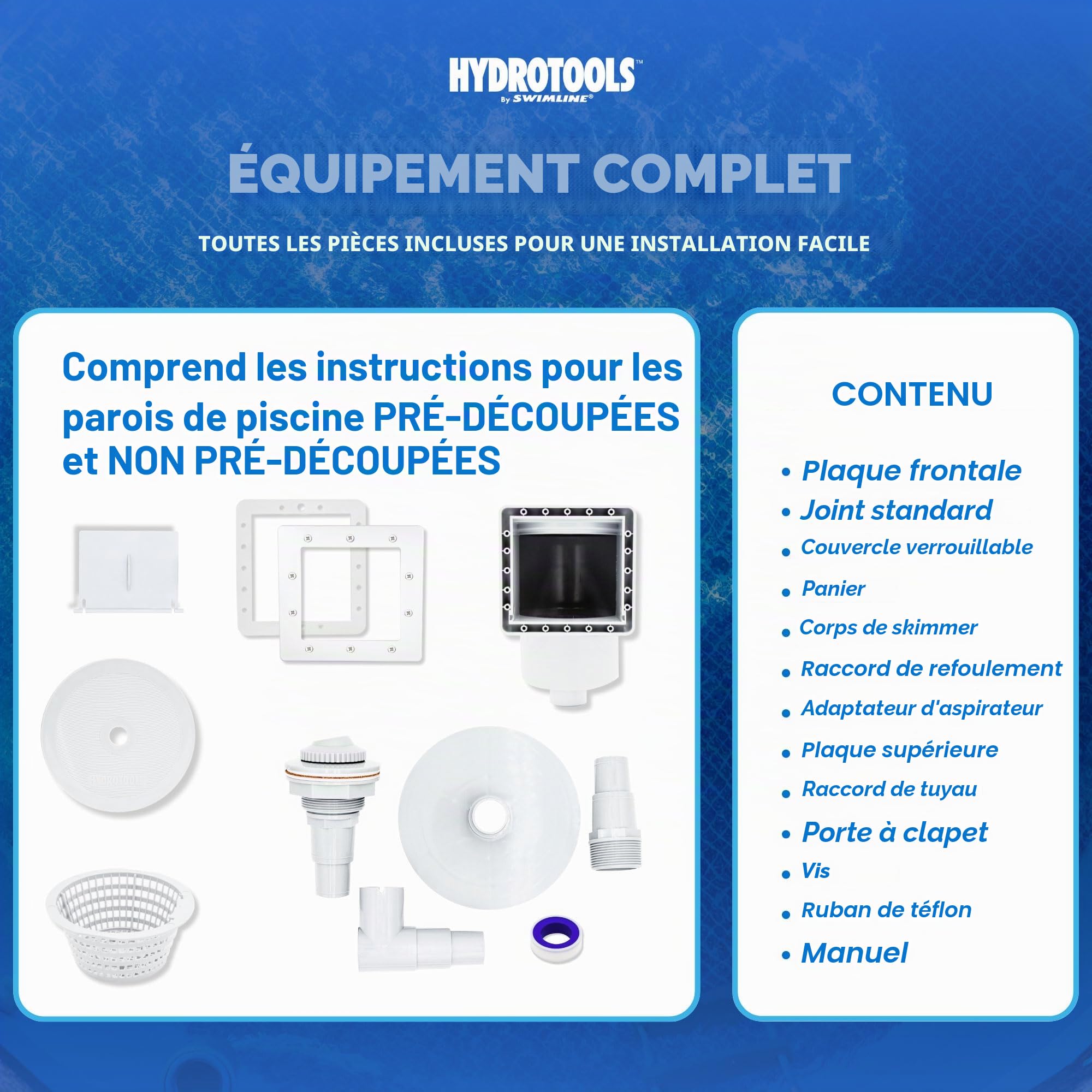 Hydro Tools 8940 Écumoire complète Standard en ABS pour Piscine Hors Sol