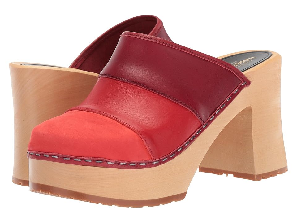 

Swedish Hasbeens Color Combo Slip-In (Red Nubuck) Women's Clog Shoes