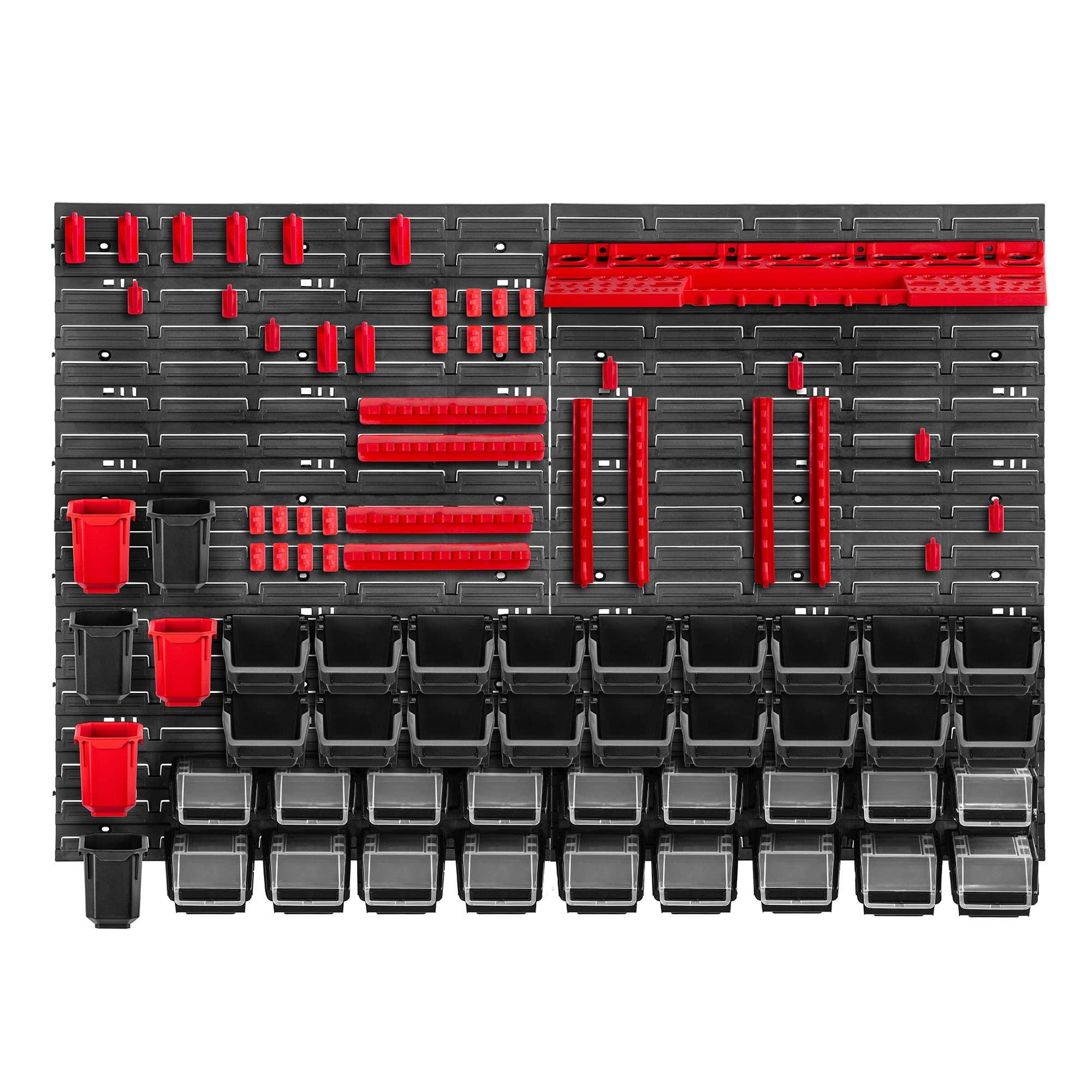 KADAX Regał ścienny warsztatowy, 116 x 78 cm, system magazynowy z wytrzymałego tworzywa sztucznego, odporny na promieniowanie UV, regał warsztatowy, rozszerzalne płyty ścienne, regał do garażu,